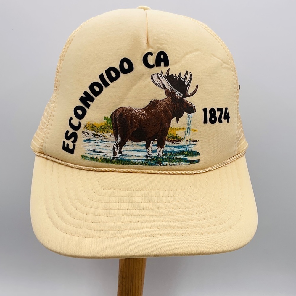 VTG Elks Hat Cap Trucker Snapback Lodge Escondido California 1874 Club Rope Gran
